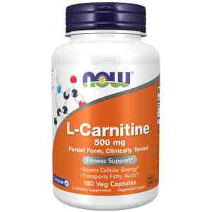 L-Carnitine 500 МГ - 180 Капсули NOW