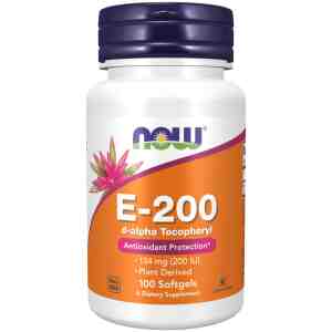 Витамин E-200 IU d-alpha tocopherols - 100 Дражета NOW