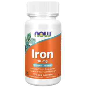 Iron 18 mg Ferrochel - 120 капсули Now