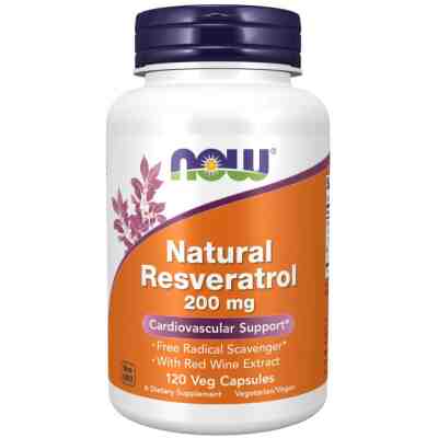 NOW - Natural Resveratrol 200 МГ - 120 Капсули