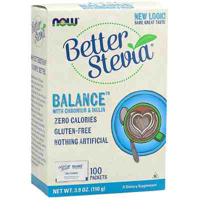 NOW - Stevia Balance (With Chromium & Inulin) - 100 Пакета