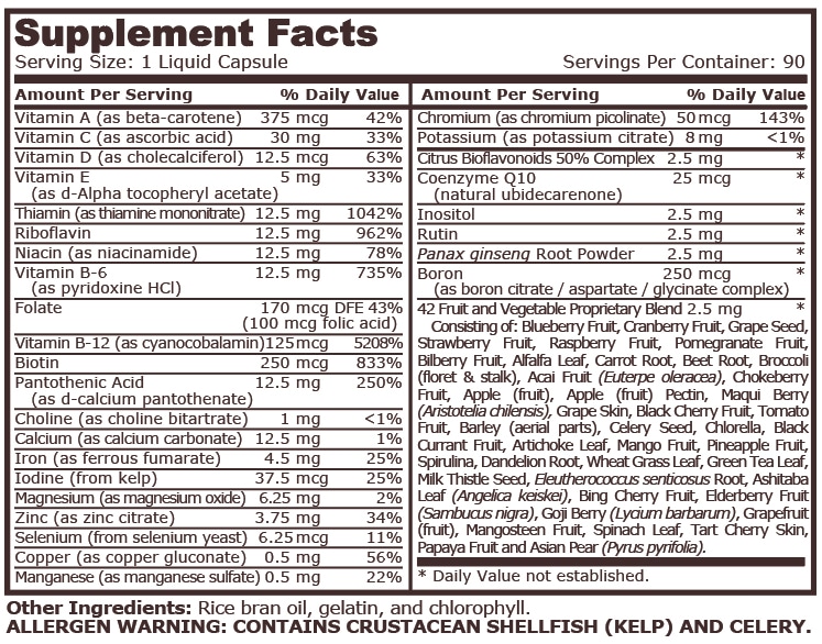 LIQUID MULTI - 90 Liquid Capsules | Pure Nutrition - Image 2