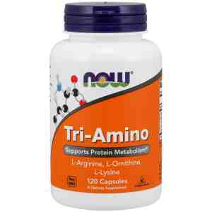 Tri-Amino (Arginine/Ornitine/Lysine) - 60 Капсули | NOW