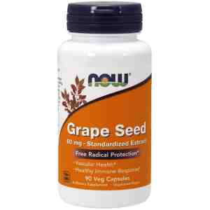 Grape Seed Antioxidant 60 МГ - 90 Капсули | NOW